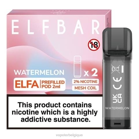 Cigarette Electronique Belgique J2D8318 | ELFBAR Elfa pastèque dosette préremplie - 2 ml - 20 mg (paquet de 2)