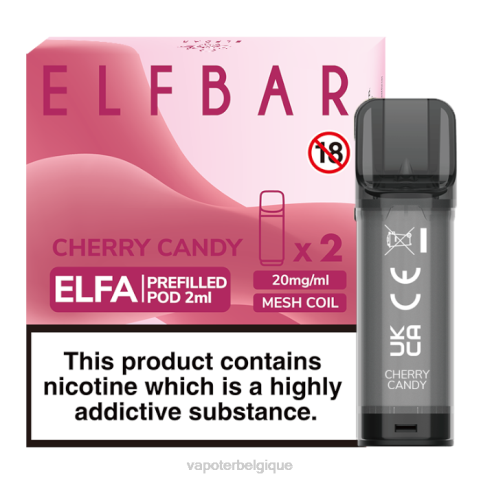 Cigarette Electronique Belgique J2D8338 | ELFBAR Elfa bonbons aux cerises dosette préremplie - 2 ml - 20 mg (paquet de 2)