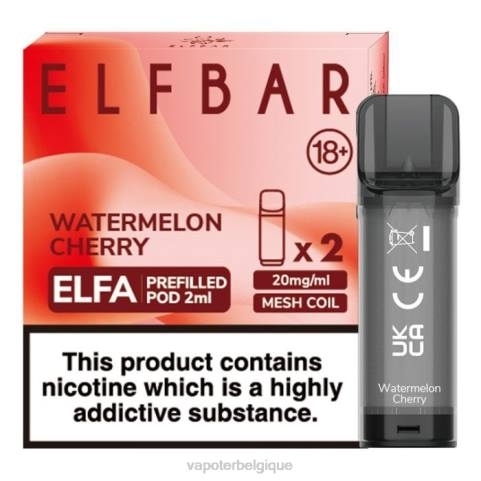 Cigarette Electronique Bruxelles J2D8329 | ELFBAR Elfa cerise pastèque dosette préremplie - 2 ml - 20 mg (paquet de 2)