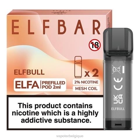 Cigarette Electronique Grossiste J2D8335 | ELFBAR Elfa elfebull dosette préremplie - 2 ml - 20 mg (paquet de 2)