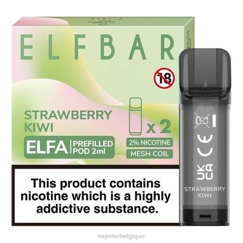 Cigarette Electronique Jetable J2D8317 | ELFBAR Elfa fraise-kiwi dosette préremplie - 2 ml - 20 mg (paquet de 2)