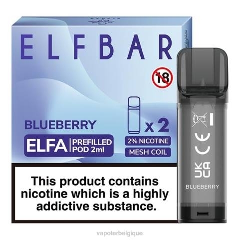 Grossiste Vape Jetable J2D8316 | ELFBAR Elfa myrtille dosette préremplie - 2 ml - 20 mg (paquet de 2)