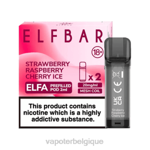 Grossiste Vape Jetable J2D8336 | ELFBAR Elfa glace à la fraise, à la framboise et à la cerise dosette préremplie - 2 ml - 20 mg (paquet de 2)