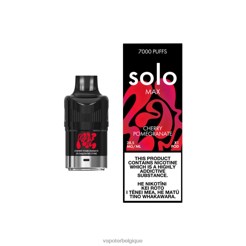 Vapoter Belgique 26RVJ83 - Solo MAX cosse grenade cerise
