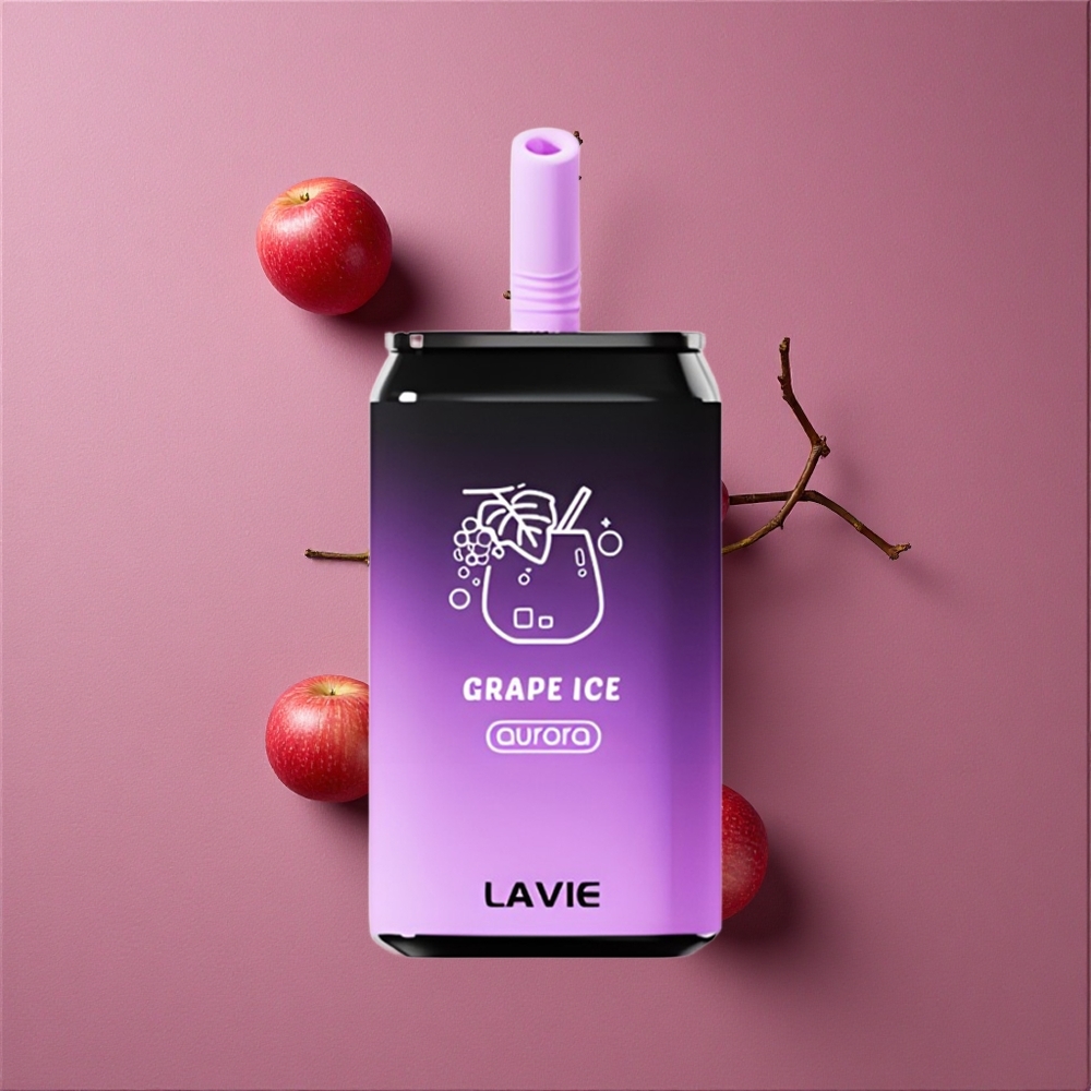 LAVIE Aurora 11000 Puffs Glace Raisin Capacité d'e-liquide : 22ML Port de charge : Type C Rechargeable