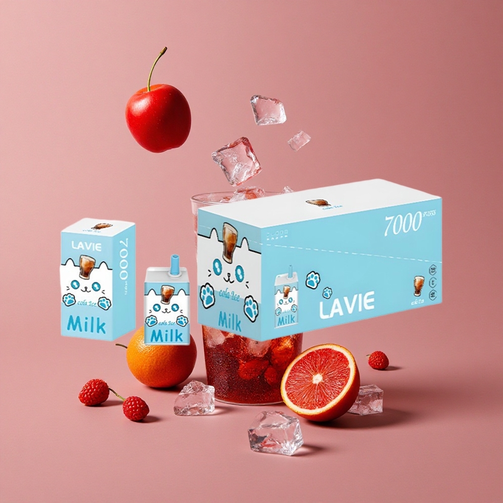 LAVIE Milk 7000 Puffs E-liquide 16ML Glace Cola Rechargeable Type C