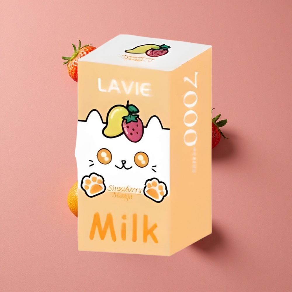 LAVIE Milk 7000 Puffs Fraise Mangue Vape Jetable 16ML Capacité E-liquide, 600mAh Batterie