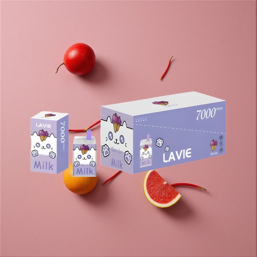 LAVIE Milk 7000 Puffs Glace Taro • Capacité de la batterie : 600mAh • Port de charge : Type C Rechargeable