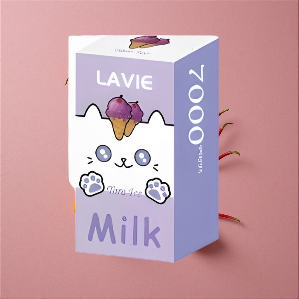 LAVIE Milk 7000 Puffs Glace Taro • Capacité de la batterie : 600mAh • Port de charge : Type C Rechargeable