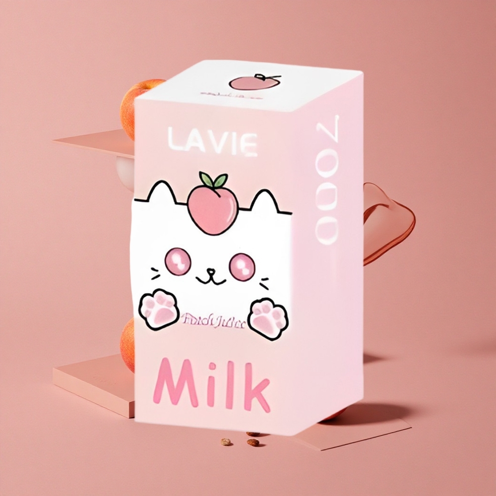 LAVIE Milk 7000 Puffs Jus de Pêche Capacité d\'E-liquide: 16ML Port de Charge: Type C Rechargeable