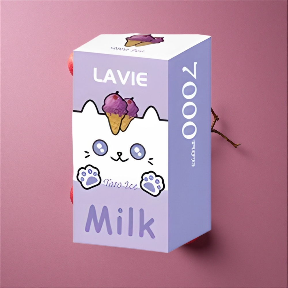 LAVIE Milk 7000 Puffs Vape Glace Raisin Poids : 0,058 kg Capacité d\'e-liquide : 16ML
