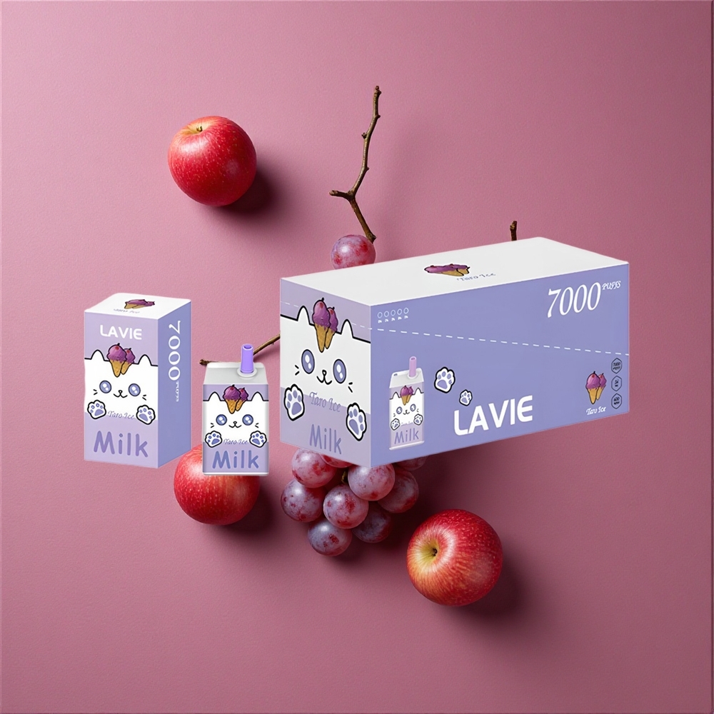 LAVIE Milk 7000 Puffs Vape Glace Raisin Poids : 0,058 kg Capacité d\'e-liquide : 16ML