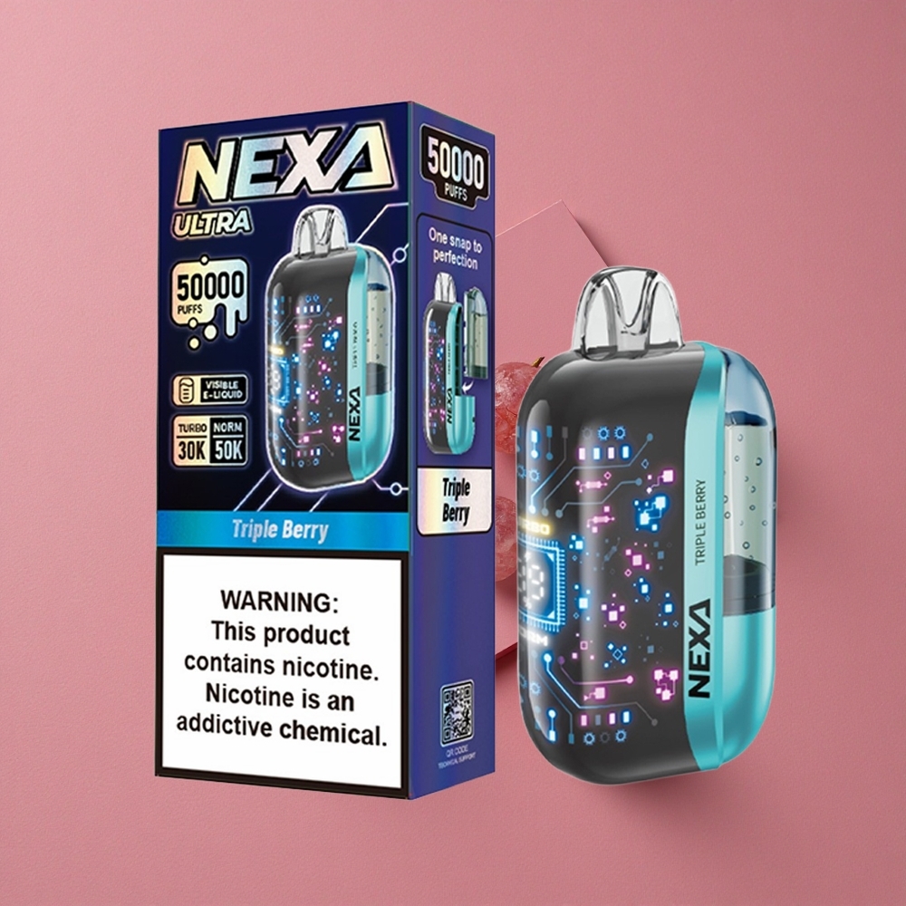 NEXA Ultra 50000 Puffs Triple Baies Vape Jetable 20ml Capacité Préremplie 800mah Batterie