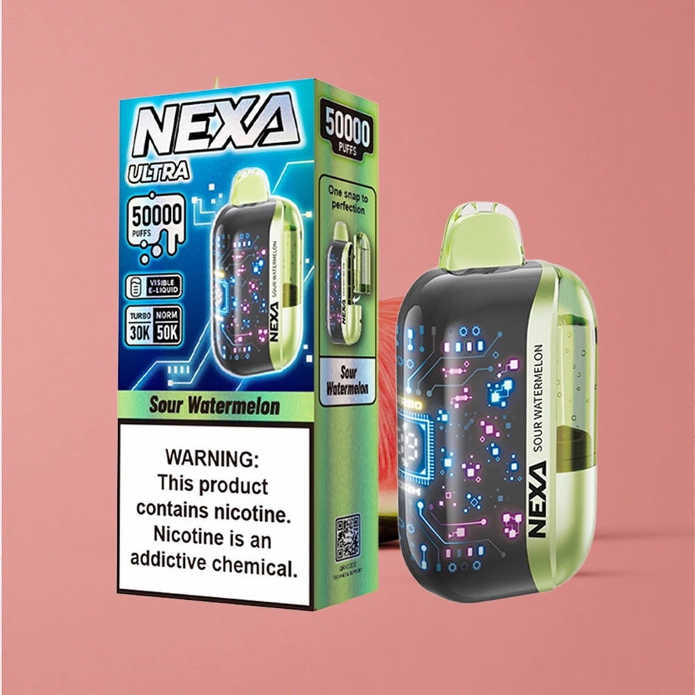 NEXA Ultra 50K Vape Jetable Pastèque Acidulée 20ml Capacité Préremplie 800mah Batterie
