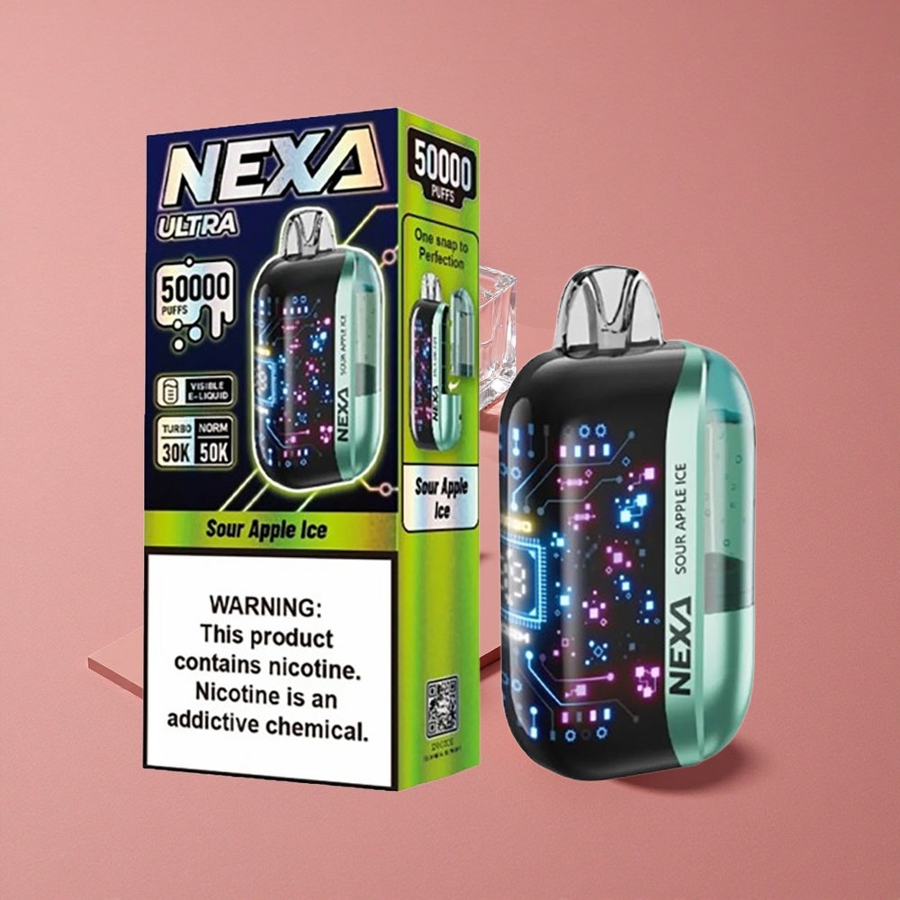 NEXA Ultra 50K Vape Jetable Pomme Acidulée Glacée 20ml Capacité Préremplie 800mah Capacité Batterie