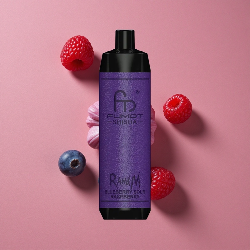 RandM Fumot Shisha 10000 Puffs E-liquide Prérempli 18ml Bleuet Framboise Acidulée Vape Jetable