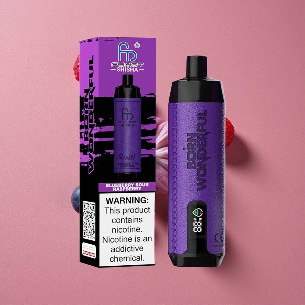 RandM Fumot Shisha 10000 Puffs E-liquide Prérempli 18ml Bleuet Framboise Acidulée Vape Jetable