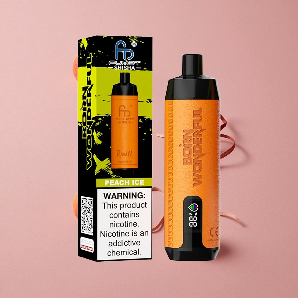 RandM Fumot Shisha 10000 Puffs E-liquide Prérempli 18ml Pêche Glacée Vape Jetable