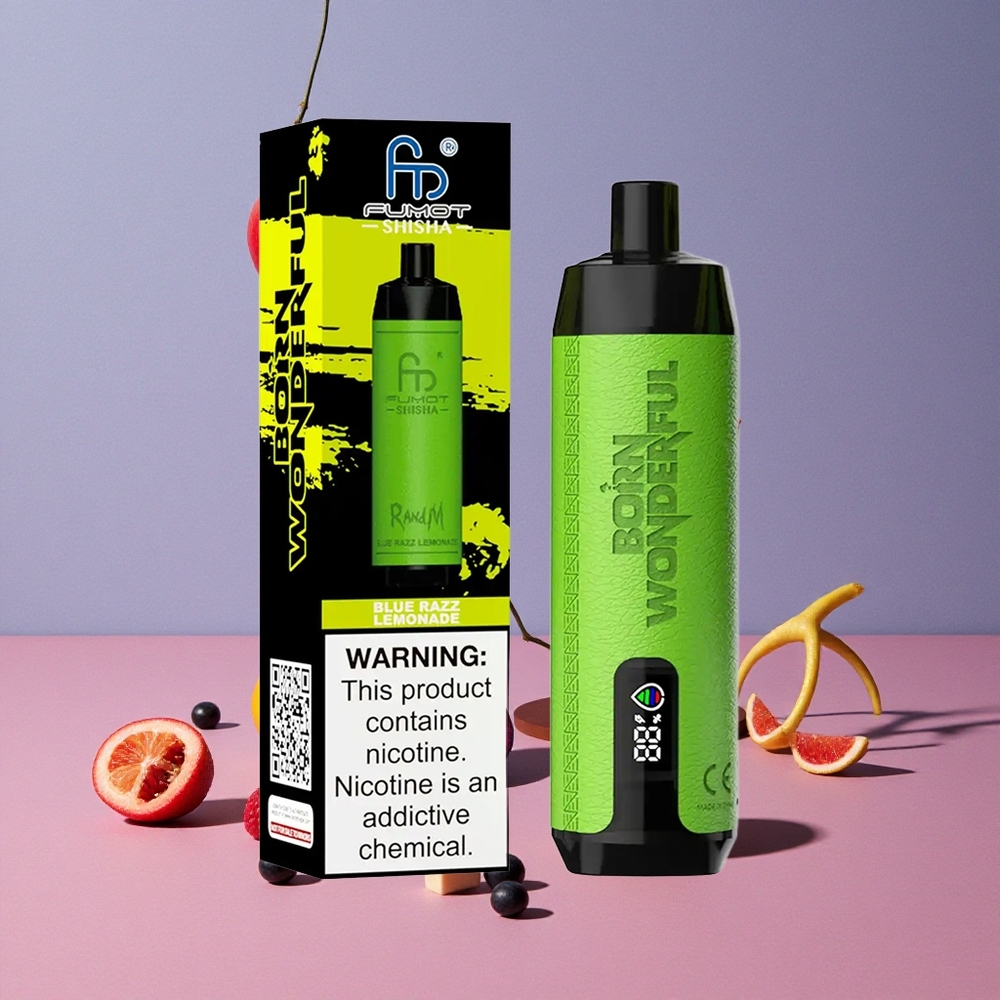 RandM Fumot Shisha 10000 Puffs Vape Jetable Blue Razz Lemonade 18ml e-liquide prérempli 850 mAh Batterie