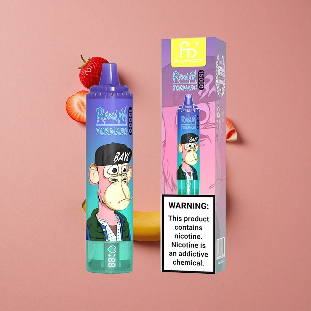RandM Fumot Tornado 15000 Puffs Fraise Banane 25ml LCD