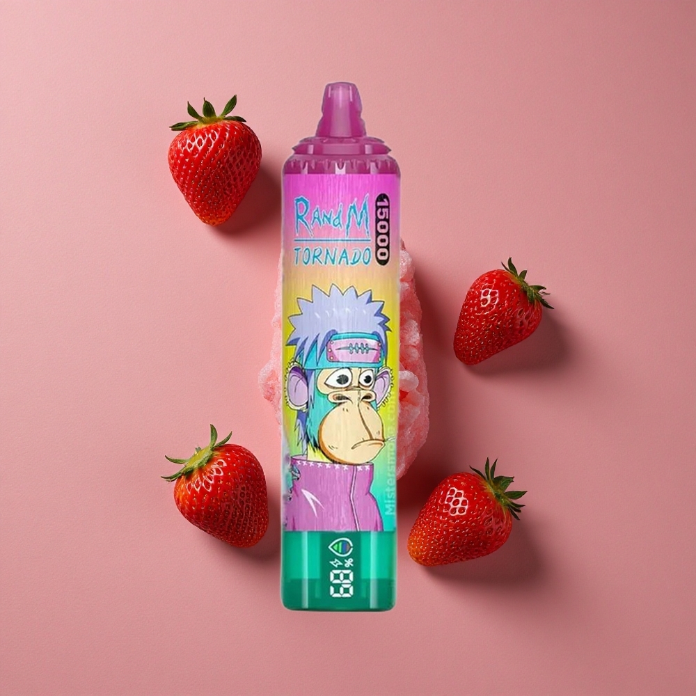 RandM Fumot Tornado 15000 Puffs Fraise Glacée 25ml Ecran LCD