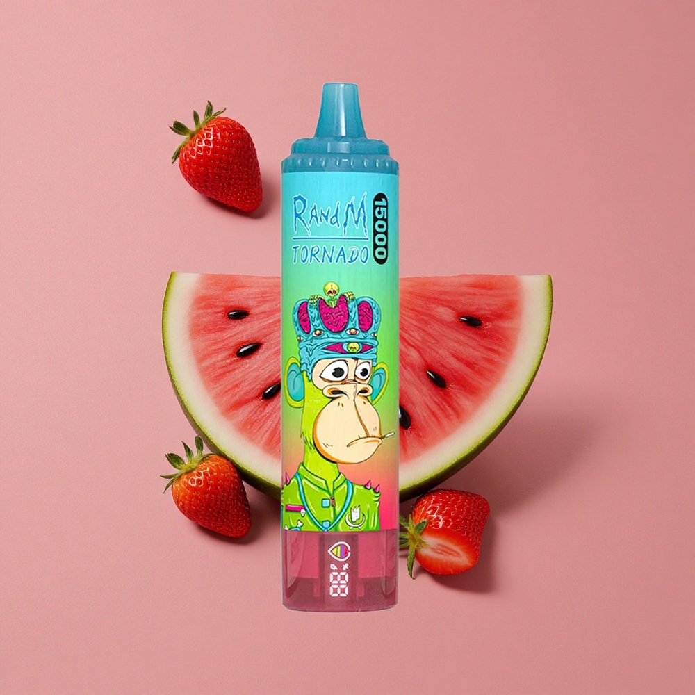 RandM Fumot Tornado 15000 Puffs Fraise Pastèque 25ml Écran LCD