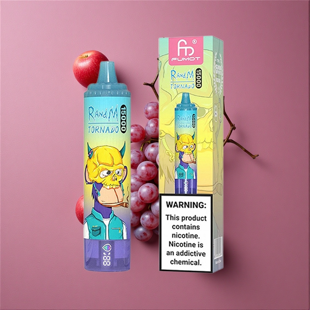 RandM Fumot Tornado 15000 Puffs Glace Raisin Batterie 850mAh Ecran LCD