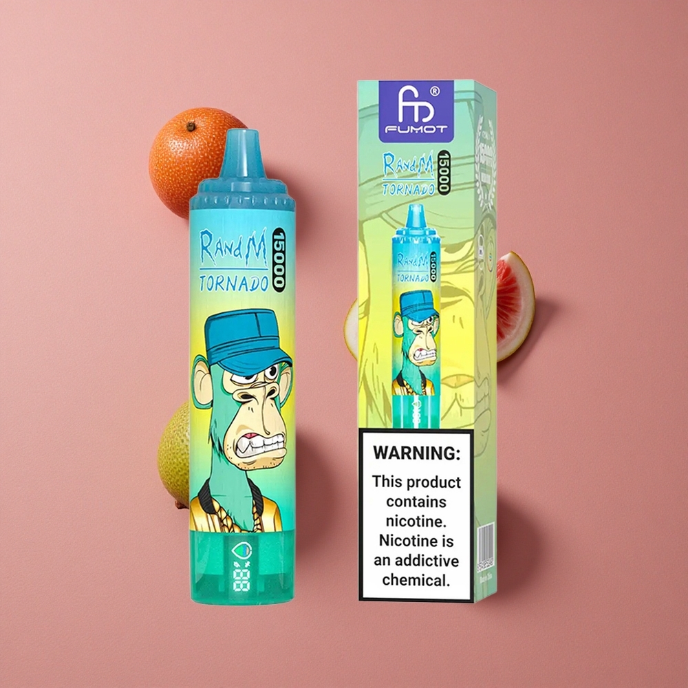 RandM Fumot Tornado 15000 Puffs Kiwi Fruit de la Passion Goyave 25ml Ecran LCD