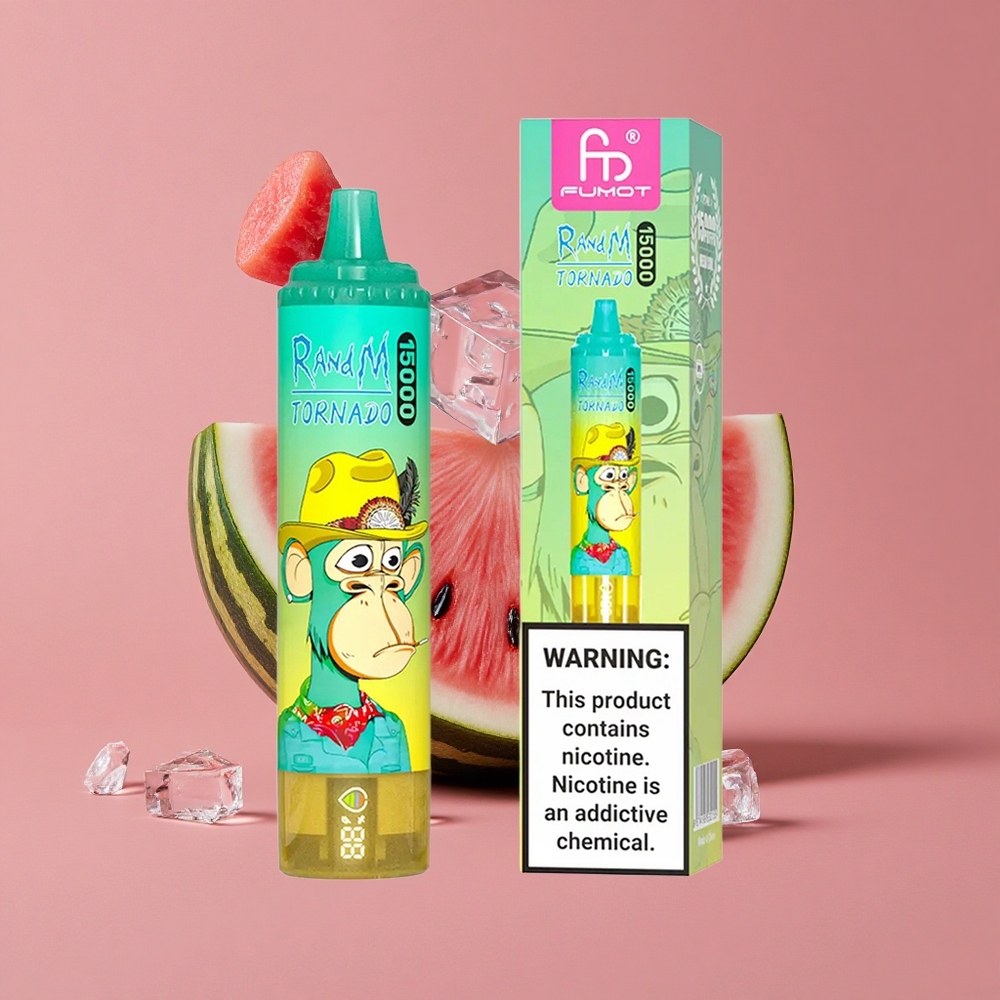 RandM Fumot Tornado 15000 Puffs Pastèque Glacée 25ml Ecran LCD