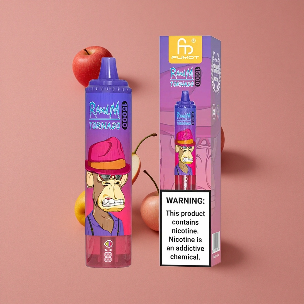 RandM Fumot Tornado 15000 Puffs Pomme Acidulée Vape Jetable 25ml LCD