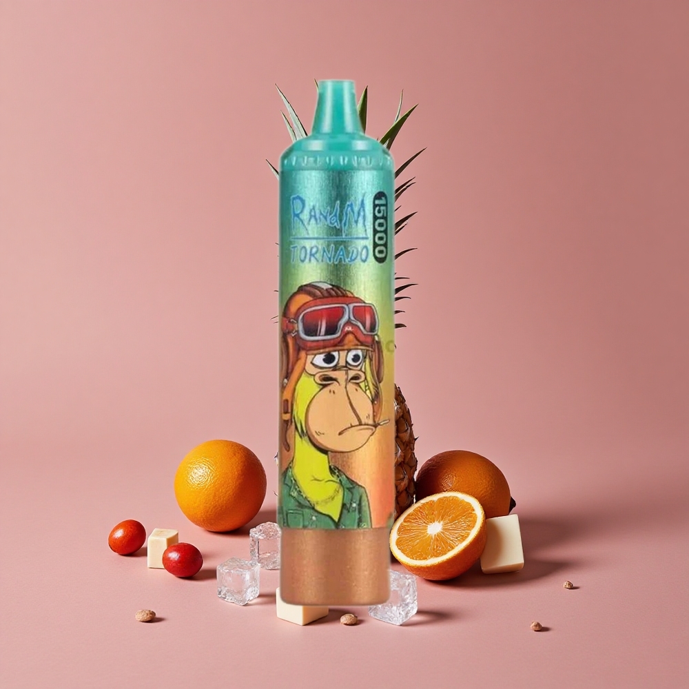 RandM Fumot Tornado 15000 Puffs Vape Jetable Ananas Glacé avec 25ml de Liquide et Batterie 850mAh