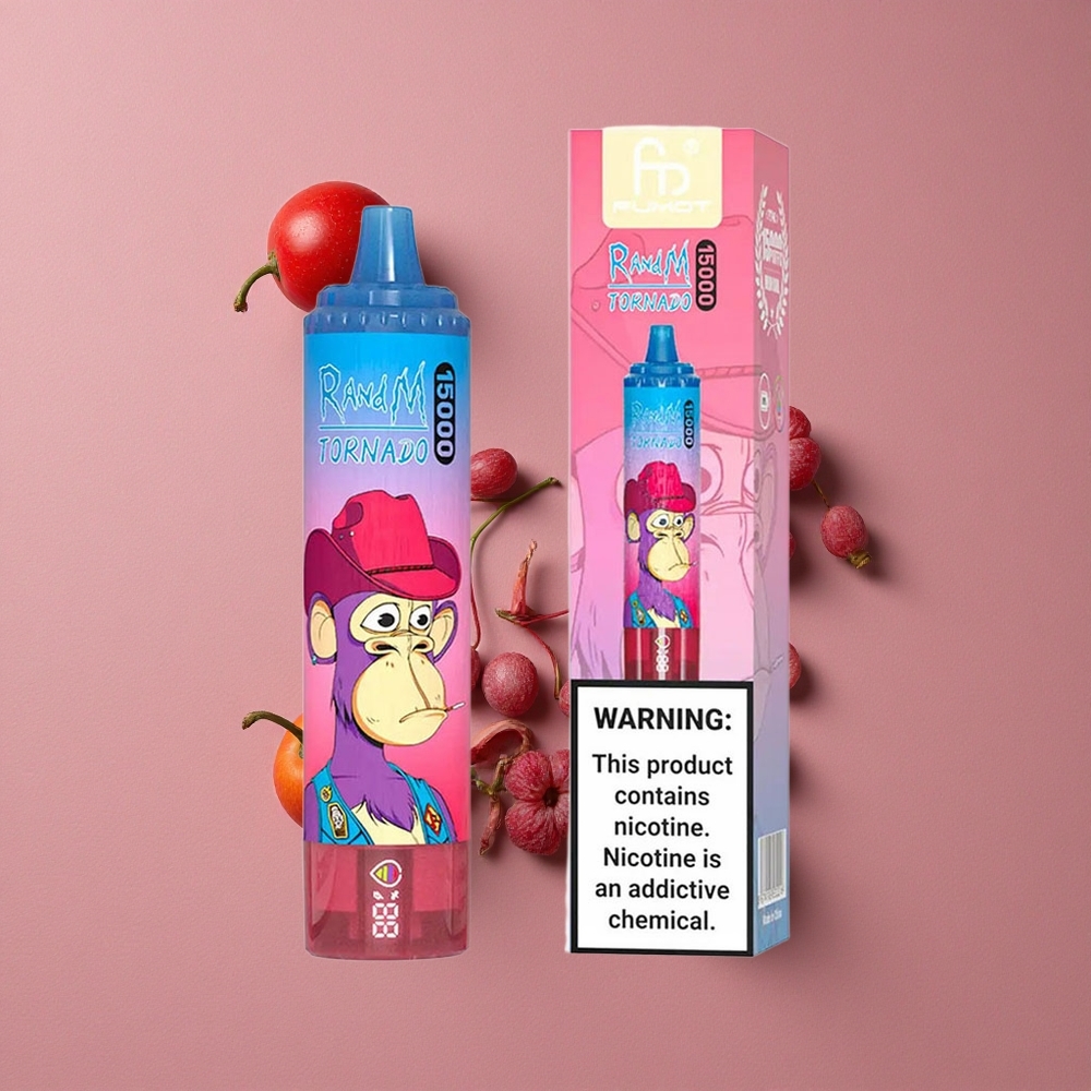 RandM Fumot Tornado 15000 Puffs Vape Jetable Baies Mixtes avec 25ml de Capacité et Écran LCD