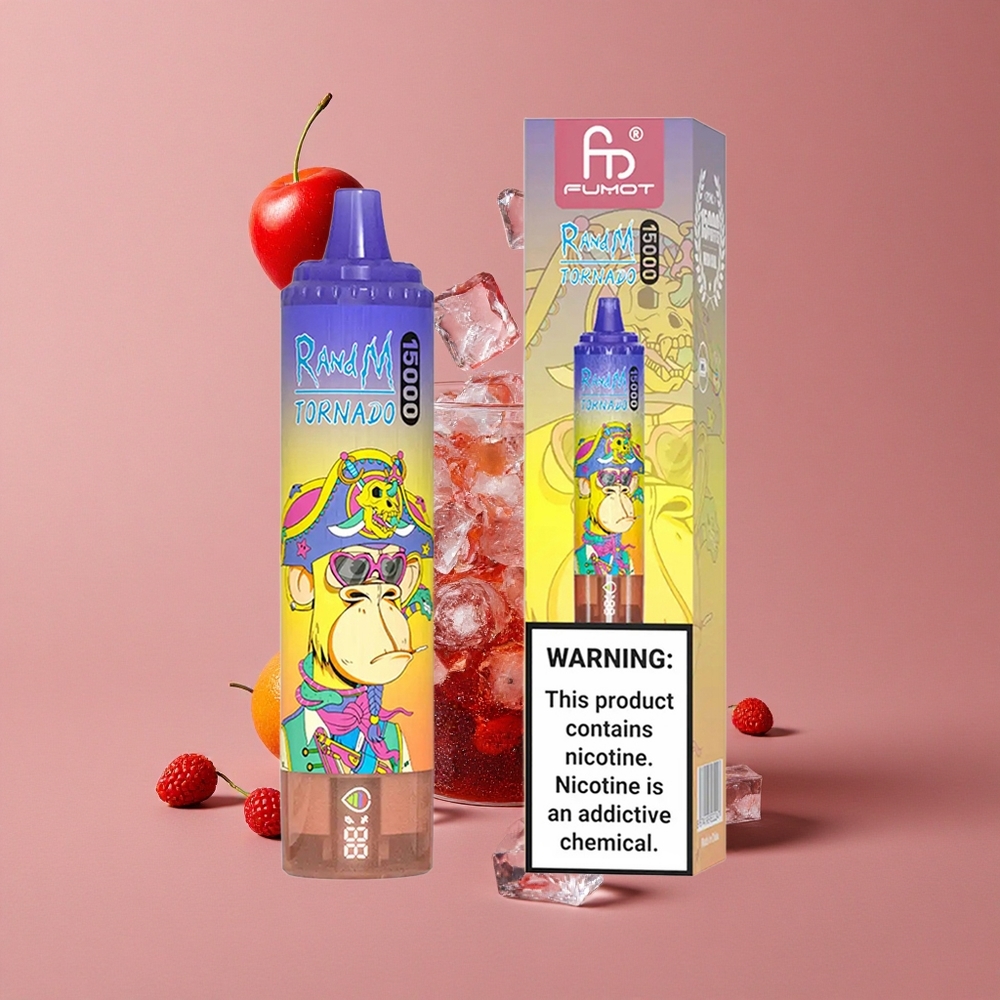RandM Fumot Tornado 15000 Puffs Vape Jetable Cola Glacée avec écran LCD et batterie 850mAh