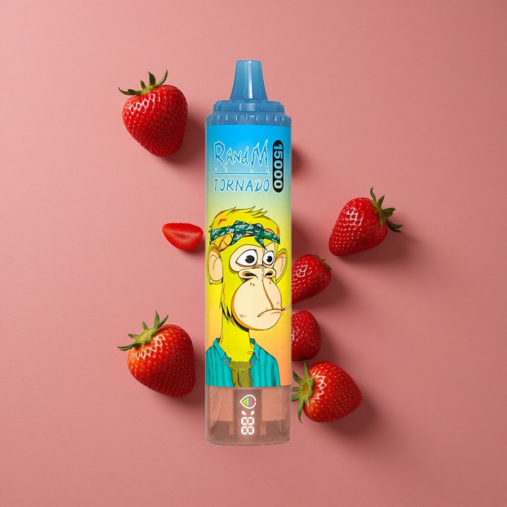RandM Fumot Tornado 15000 Puffs Vape Jetable Fraise et 25ml Capacité Liquide
