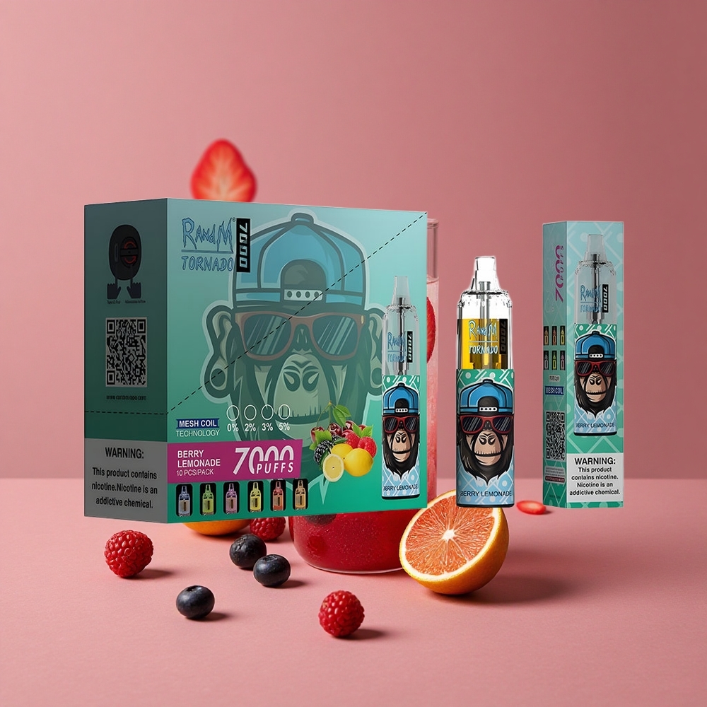 RandM Fumot Tornado 7000 Puffs Boisson aux Fruits Citronnés 14 ML Lumière RGB