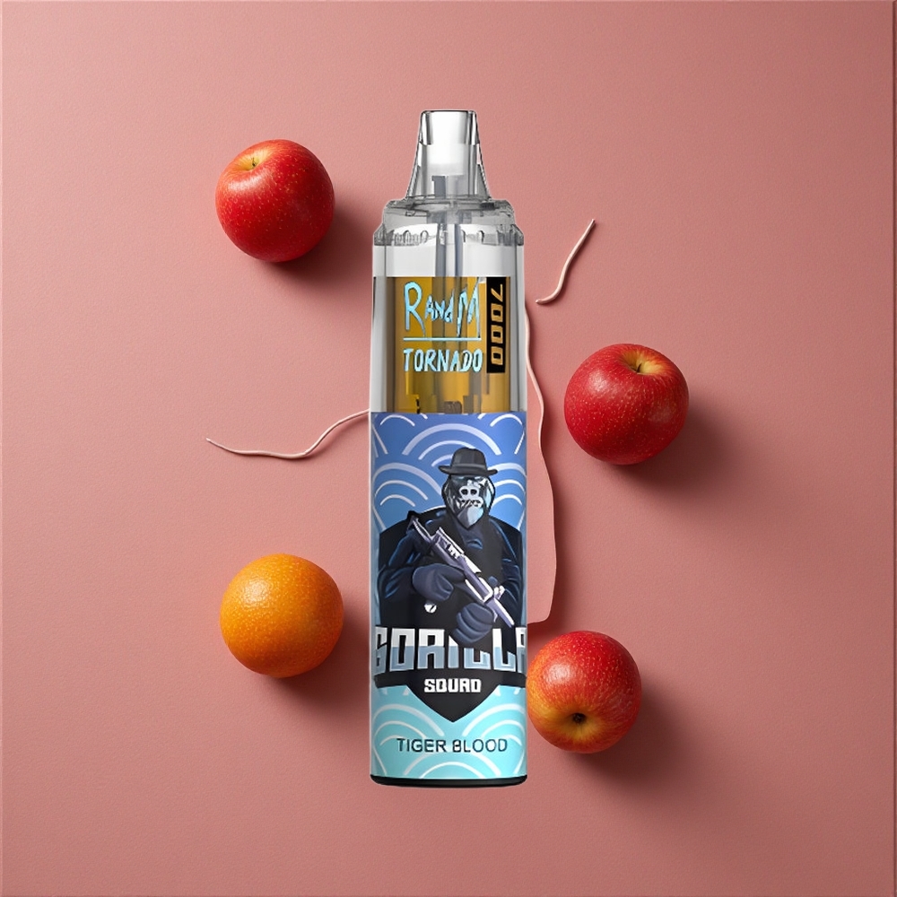 RandM Fumot Tornado 7000 Puffs E-liquide 14 ML Vape Jetable Sang de Tigre