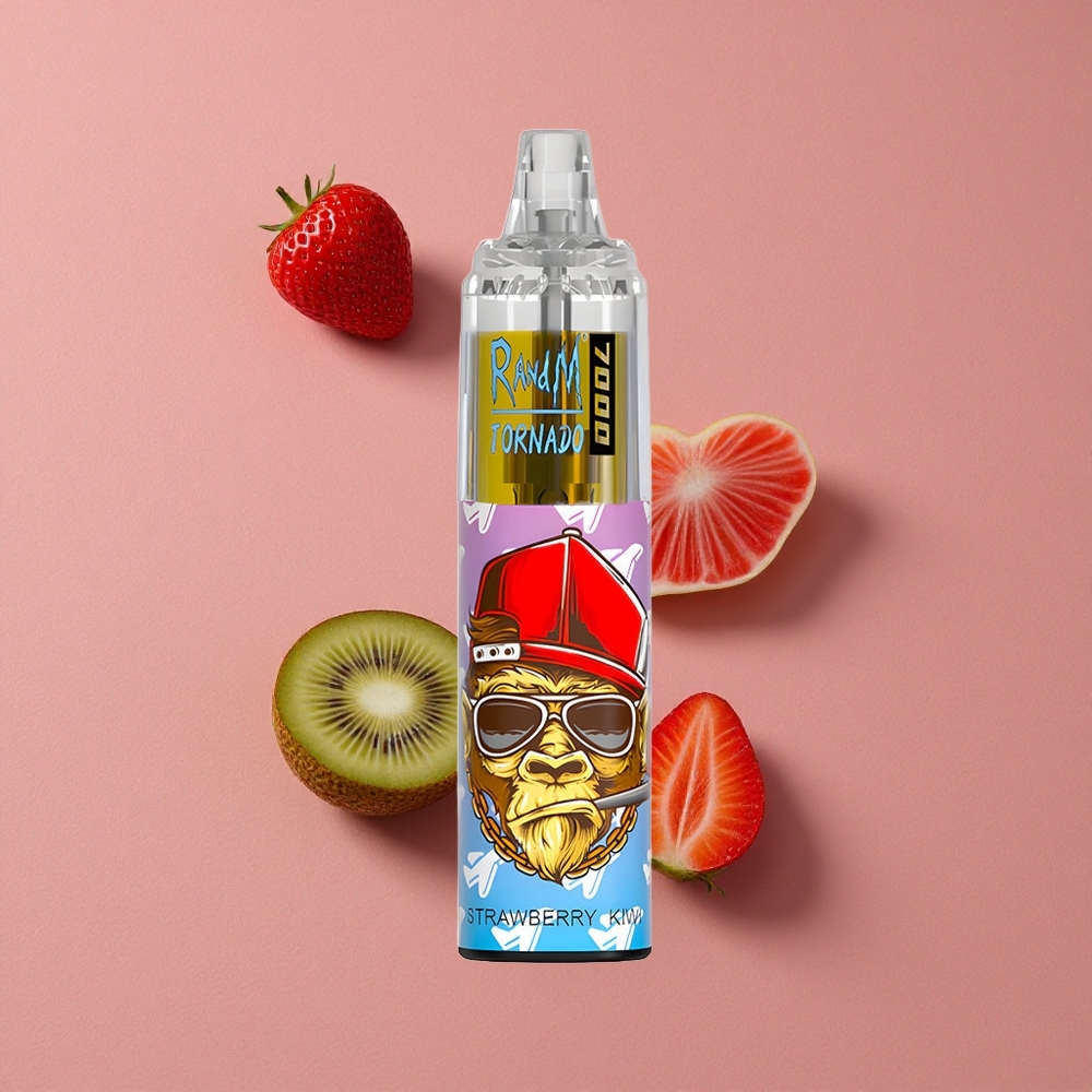 RandM Fumot Tornado 7000 Puffs Fraise Kiwi avec Batterie 850 MAH et Lumière RGB