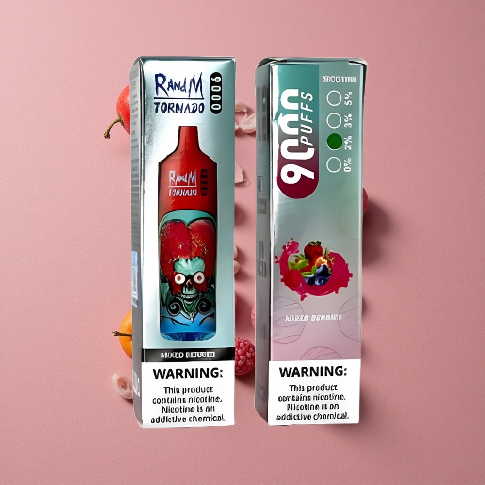 RandM Fumot Tornado 9000 Puffs Baies Mixtes avec 18 mL de E-liquide et Écran RGB Élégant