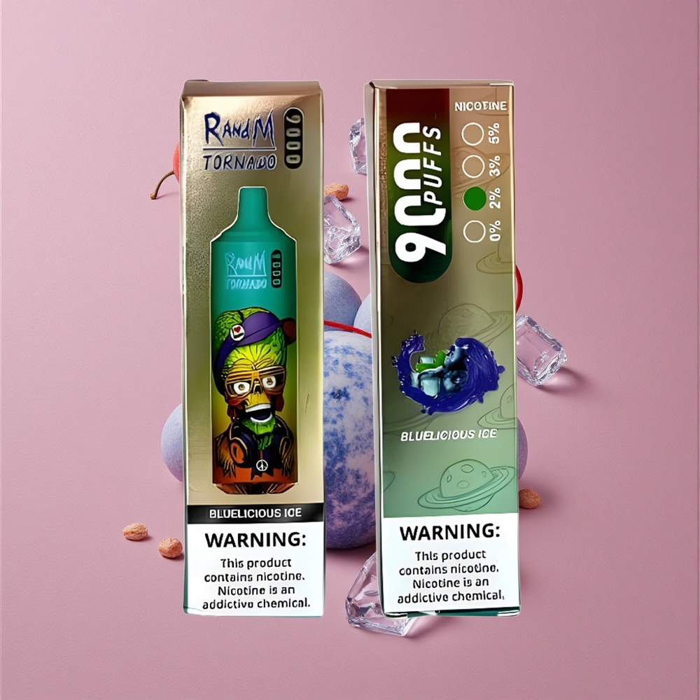 RandM Fumot Tornado 9000 Puffs Bluelicious Glace Affichage RGB Élégant et Bobine Mesh