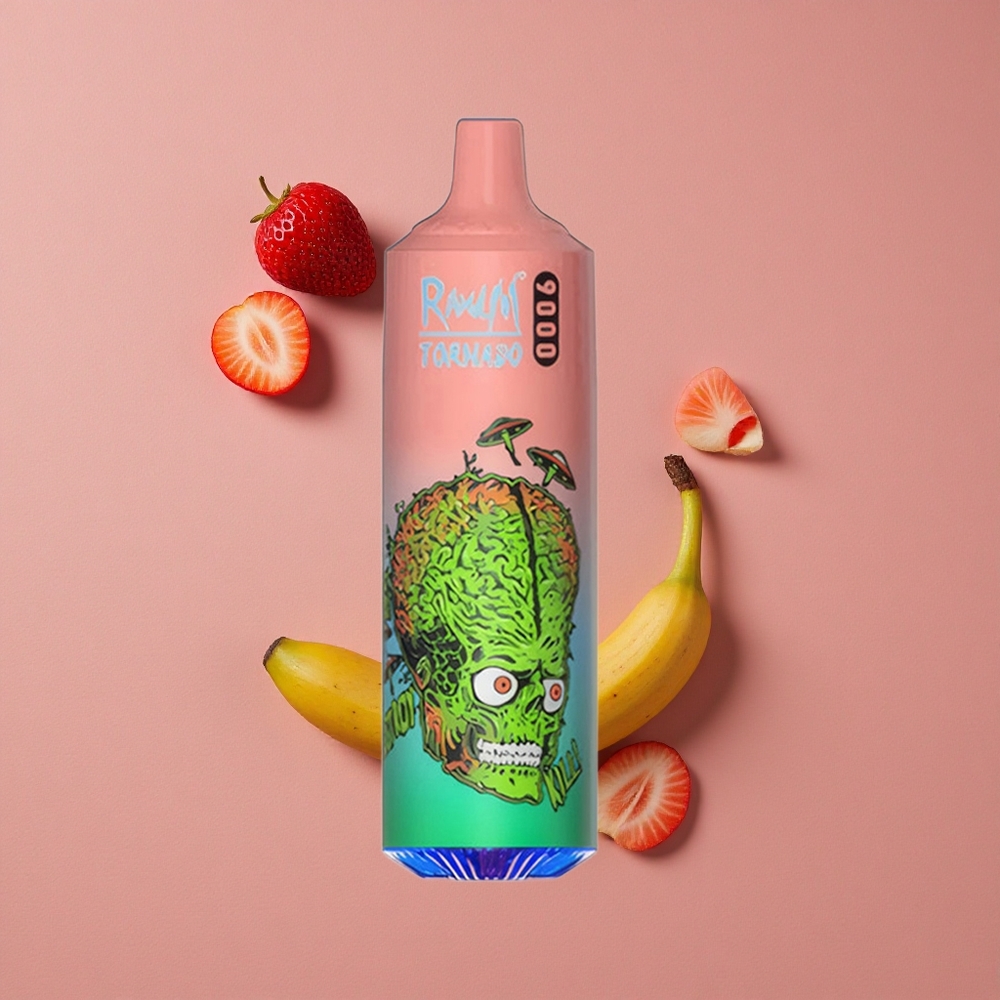 RandM Fumot Tornado 9000 Puffs Fraise Banane 18 mL Affichage RGB