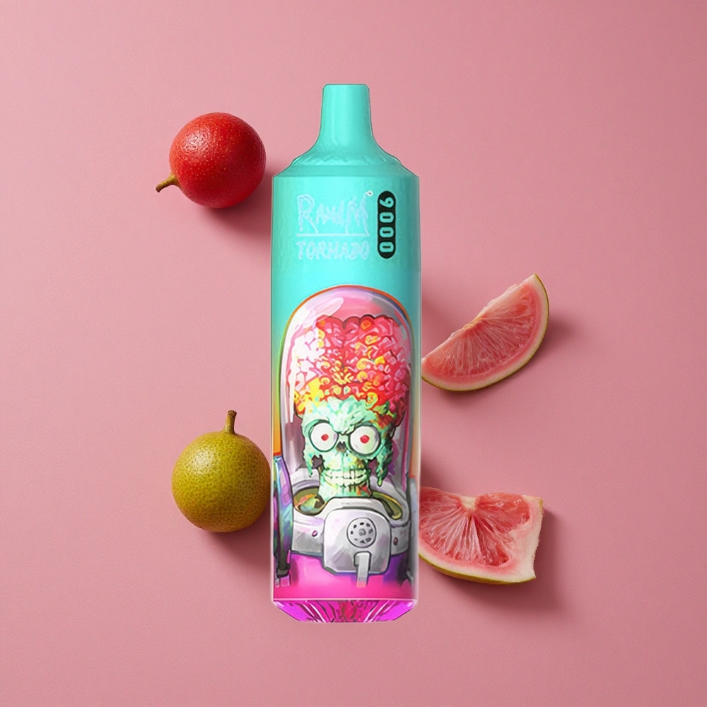 RandM Fumot Tornado 9000 Puffs Guava Glace Affichage RGB & Bobine Mesh