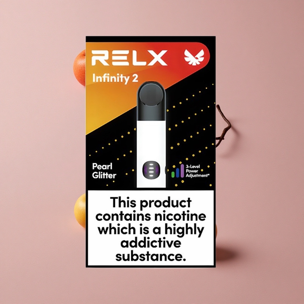 RELX Infinity 2 600-650 Puffs Poudre Perle Dispositif de Vape - 1,9 ml Capacité - 3 Modes Réglables