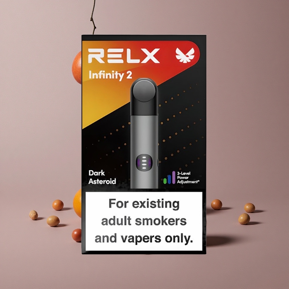 RELX Infinity 2 600-650 bouffées Gris Capacité de Pod: 1,9 ml Port de charge: USB Type-C