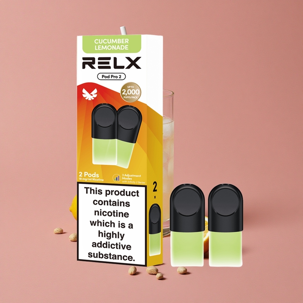 RELX Pod Pro 2 600 Puffs Boisson-Concombre Citronnade 1,9ml 3 Modes