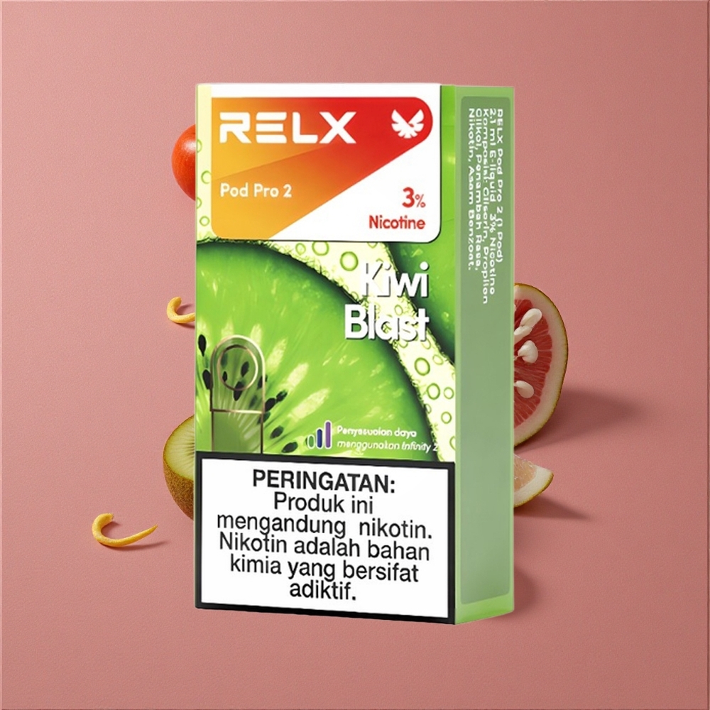 RELX Pod Pro 2 600 Puffs Kiwi Exotique Teneur en Nicotine : 3%, Capacité : 1,9ml