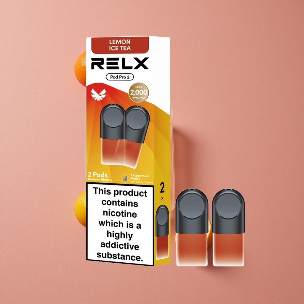 RELX Pod Pro 2 600 Puffs Thé-Citron Glacé 1,9ml 3 Modes de Tension
