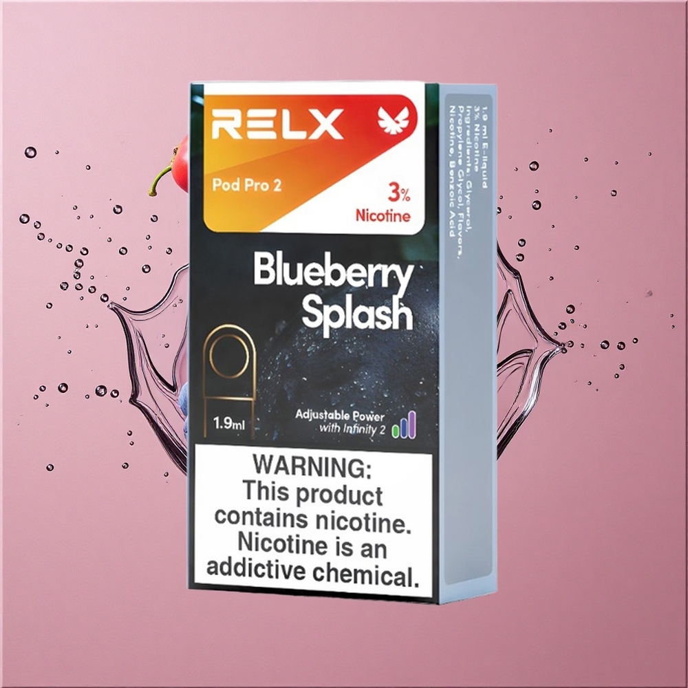 RELX Pod Pro 2 600 Puffs Éclat de Myrtille Mode Éco (5,5W)/Mode Doux (6,5W)/Mode Boost (8W)