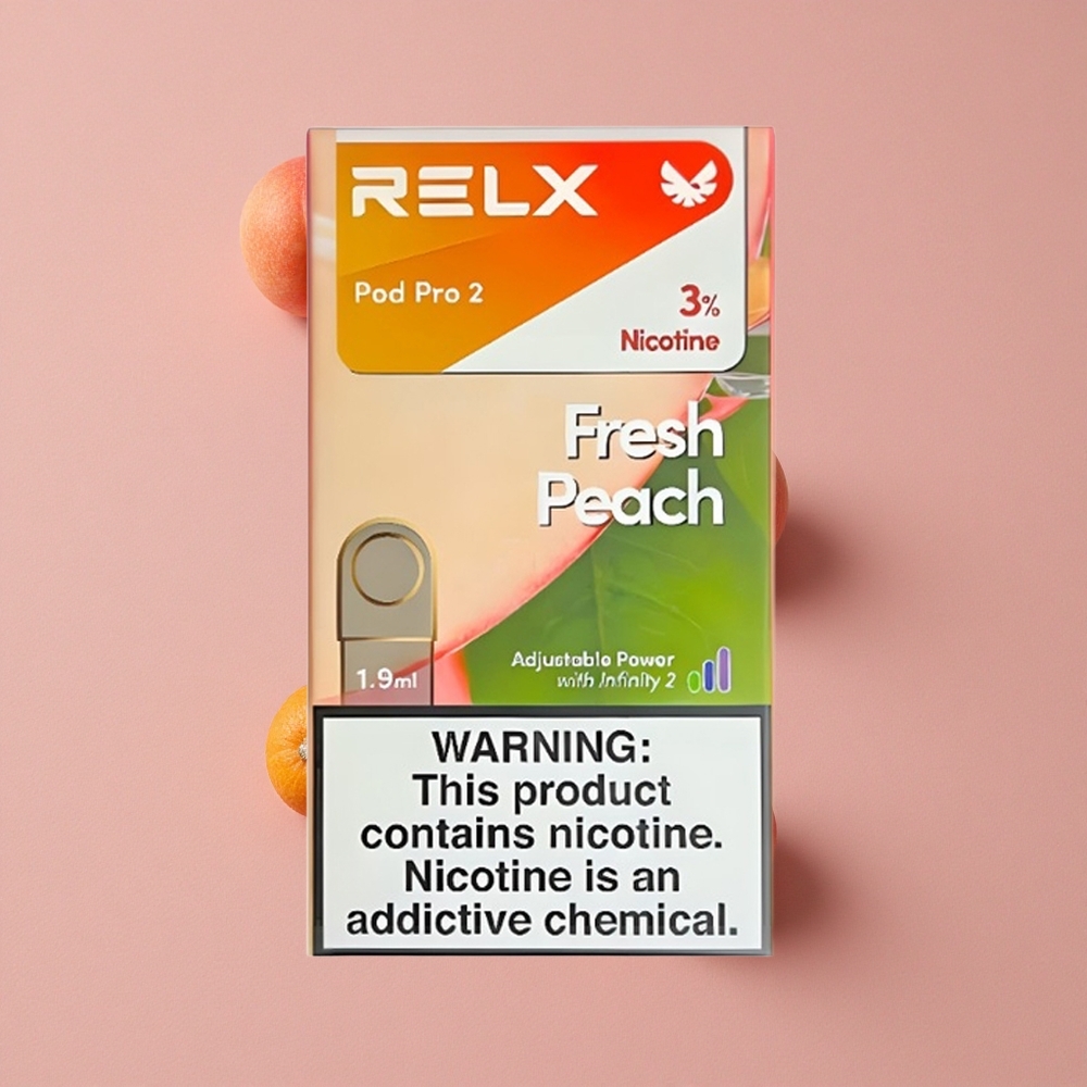 RELX Pod Pro 2 600 bouffées Pêche Fraîche Contenu en Nicotine : 3%, Capacité : 1,9ml