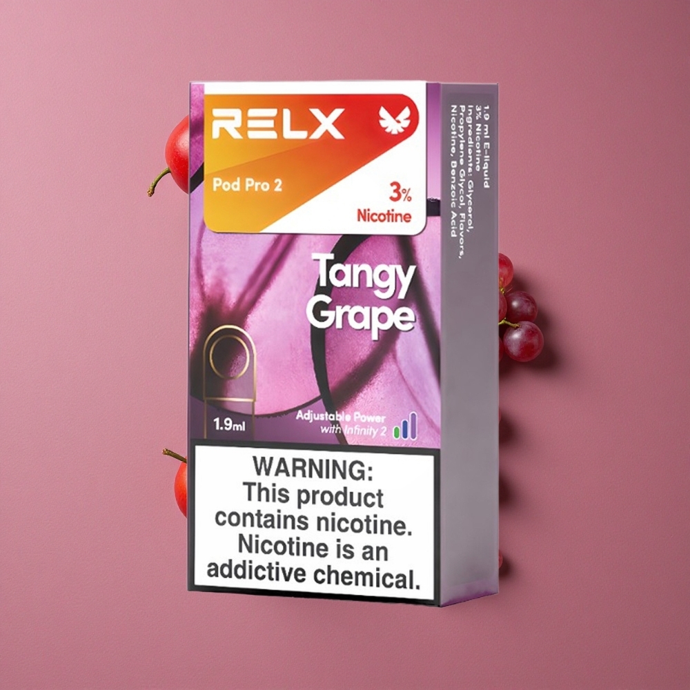 RELX Pod Pro 2 600 bouffées Raisin Acidulé Nicotine 3% 1.9ml