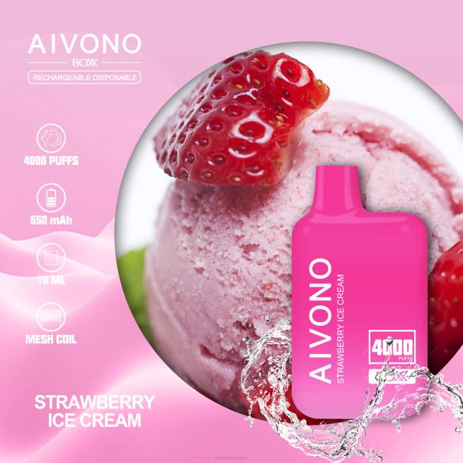 Aivono AIM BOXX 4000 glace à la fraise - VBRB221 Cigarette Electronique Grossiste
